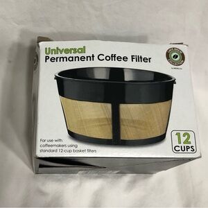 Universal Reusable permanent Coffee Filter Tan black. 8-12cups